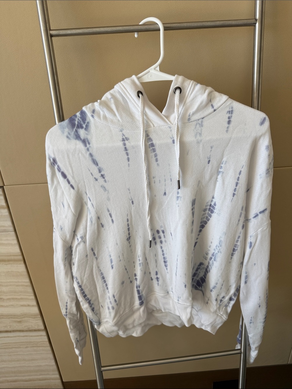 Rails White and Light Blue Tie-Dye Hoodie Sweater